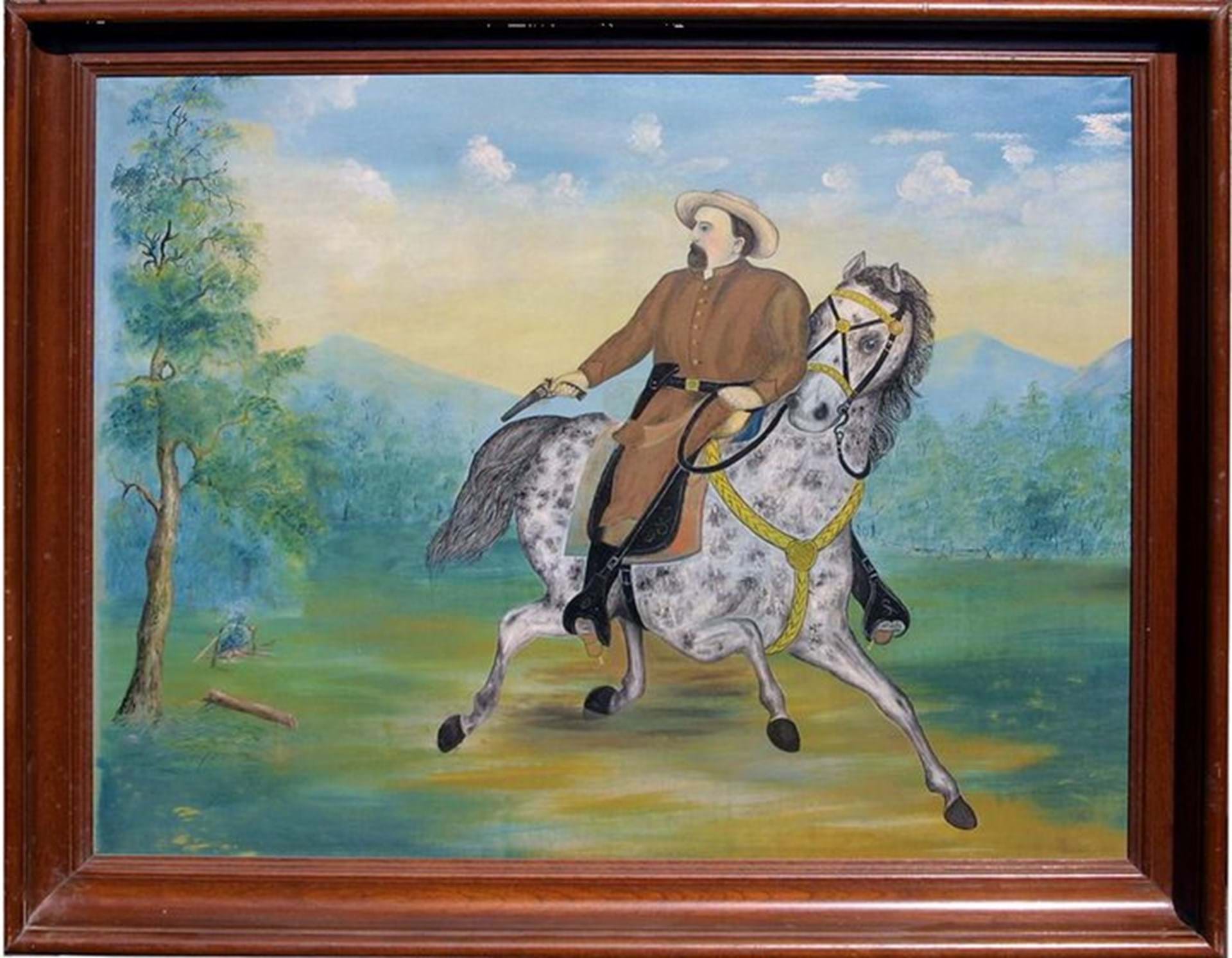 1870 Painting on the Window Blind