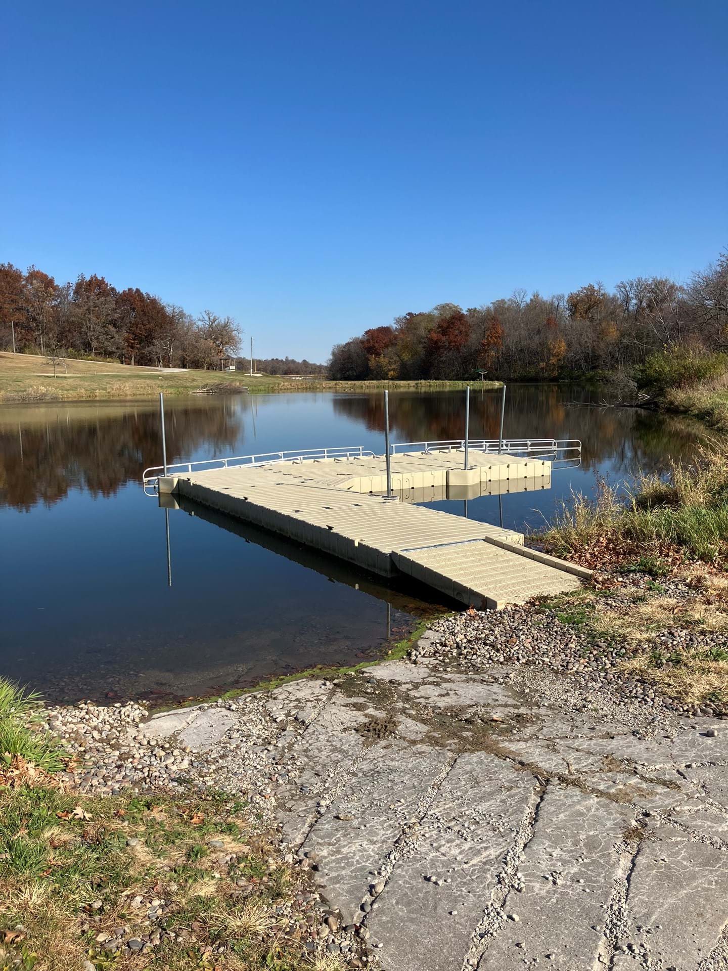 The Rodgers Park boat ramp and kayak launch.