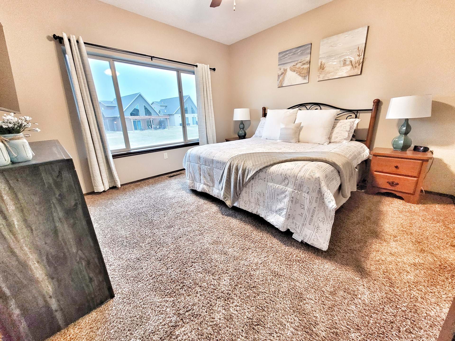 Master bedroom with comfortable king bed