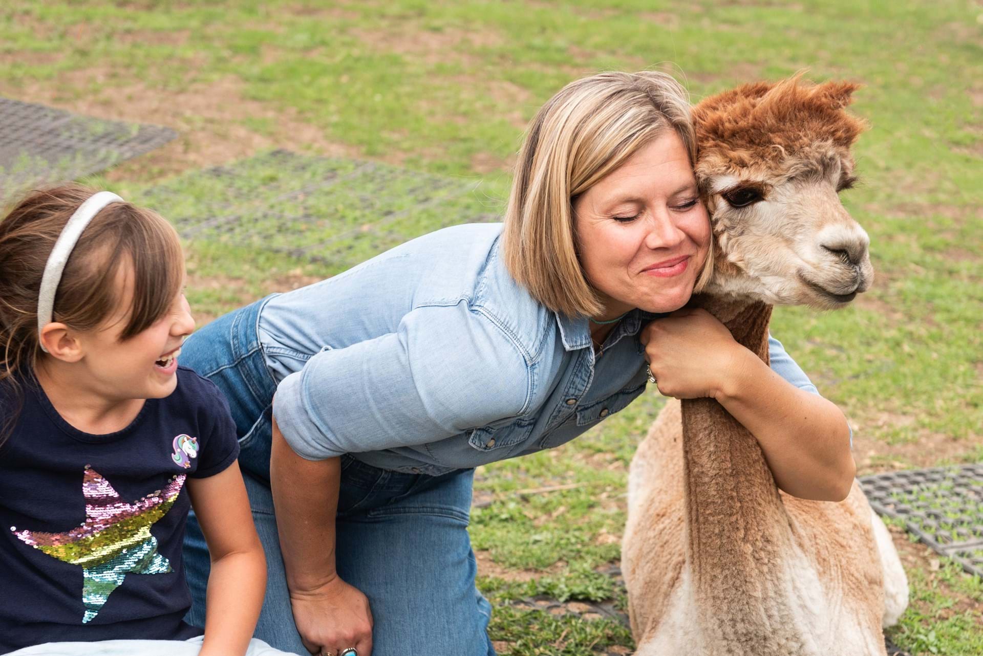 Alpaca hugs at Rusty Stars