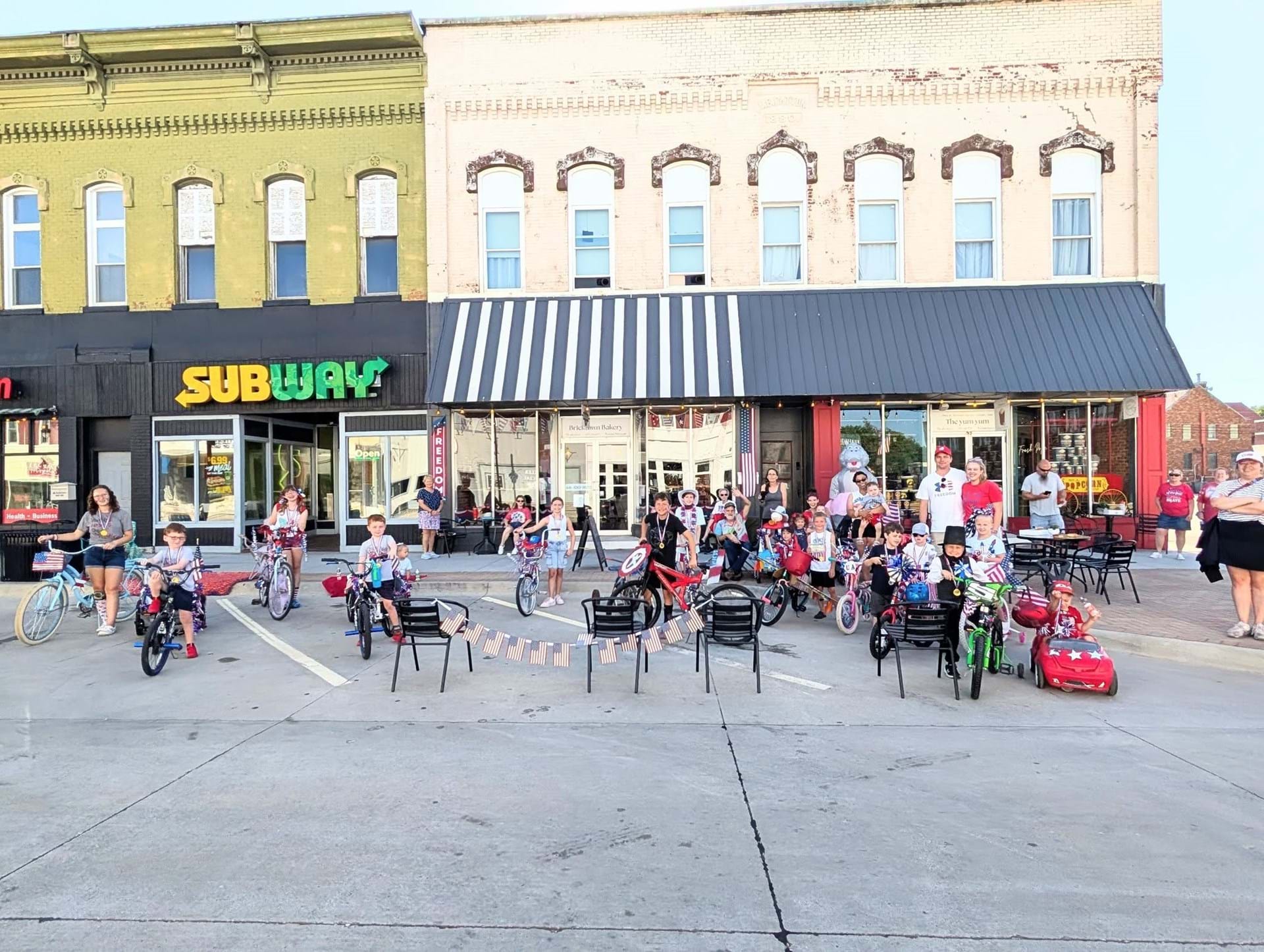 Great turnout for Bricktown Bakerys 1st Annual 4th of July Bike Parade.