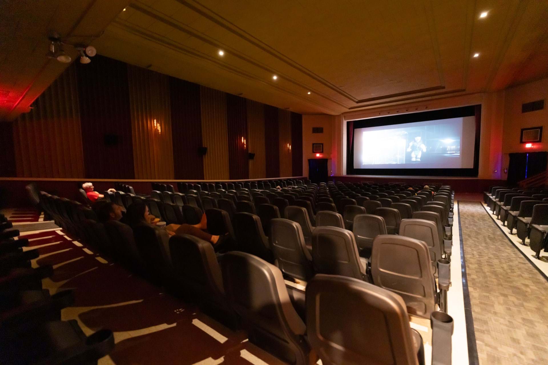 Theater seating and screen