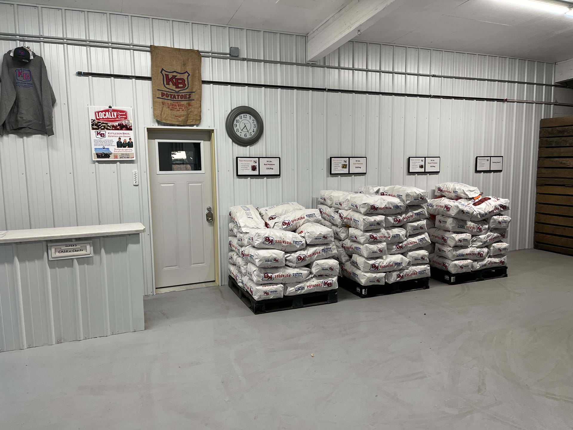 Potatoes and Onions can be purchased direct from our warehouse Oct-June!