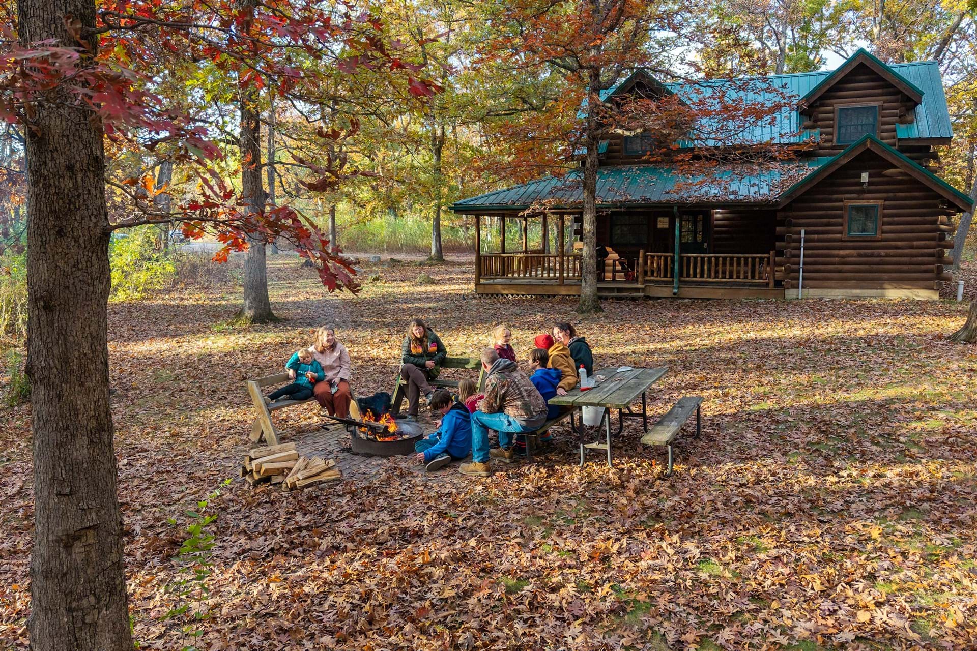 Outside of Bur Oak Cabin