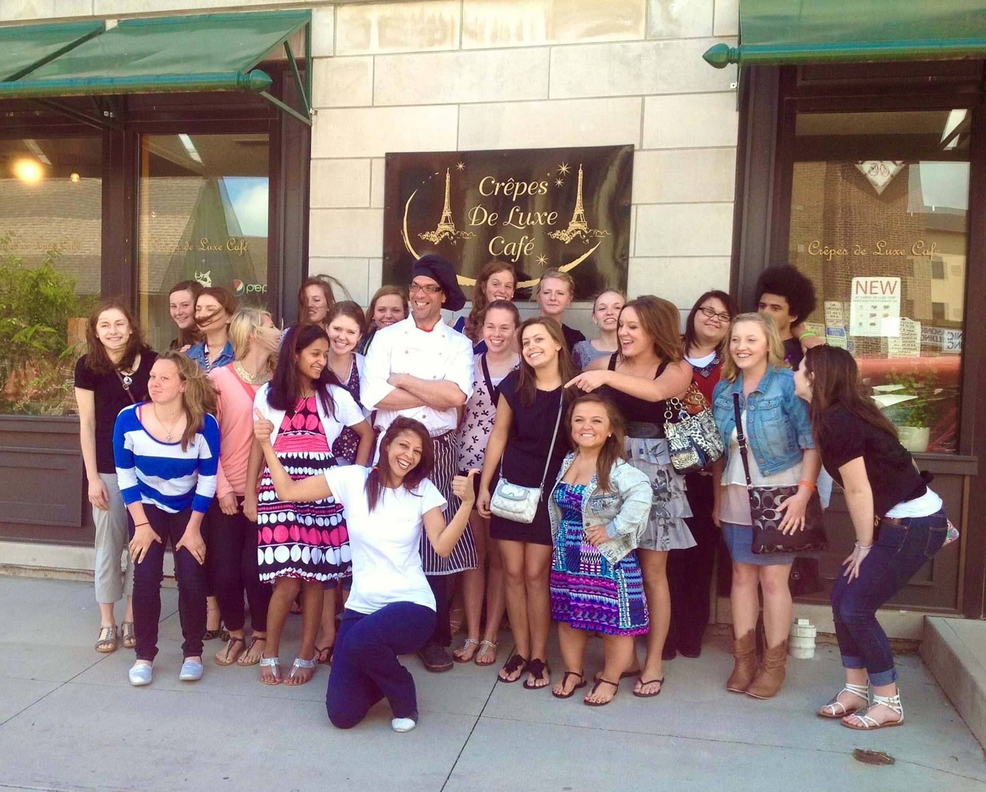 Chef Hicham, Chef Fadwa, and Crepes de Luxe customers