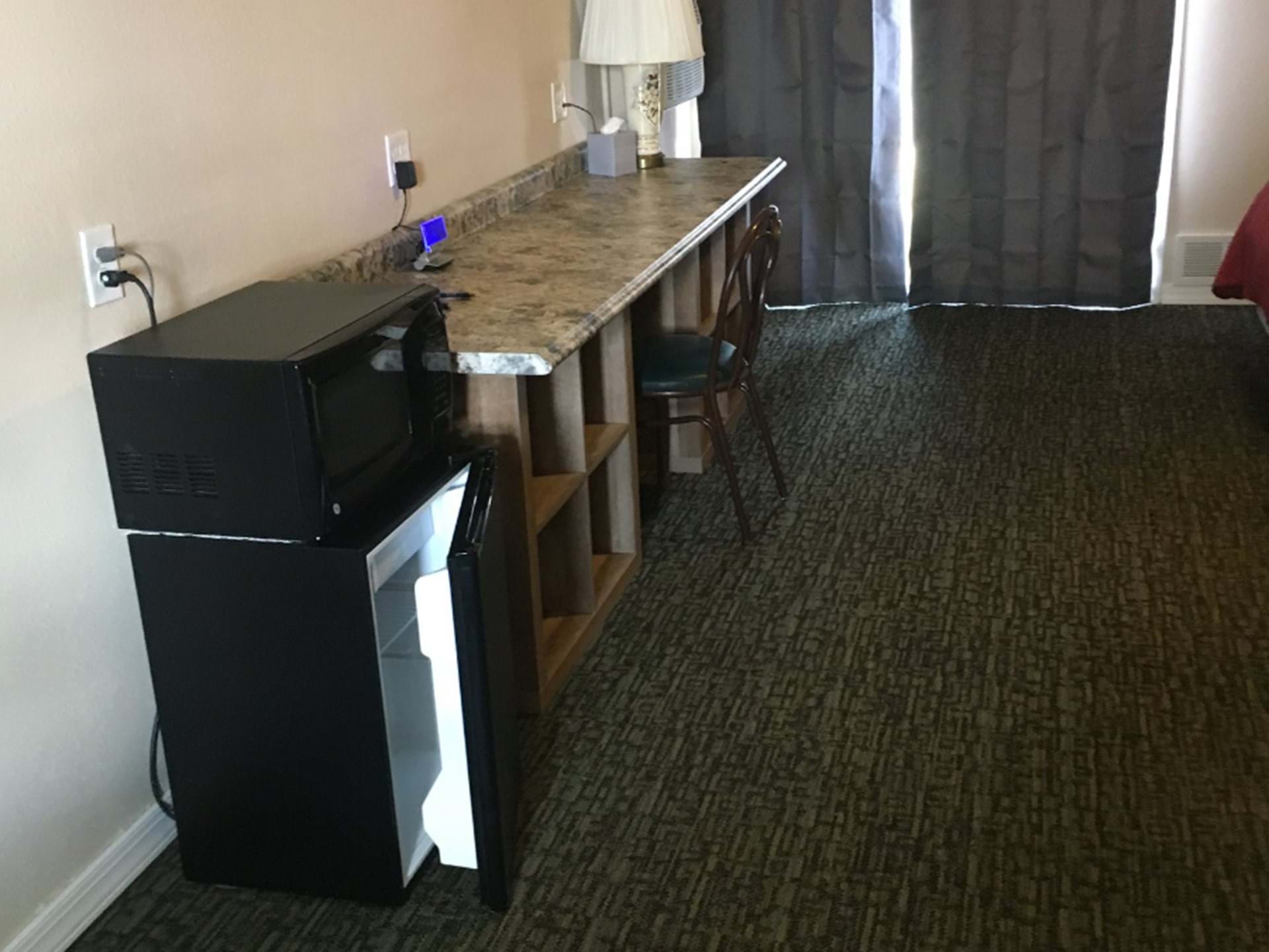 All rooms have a mini fridge and microwave
