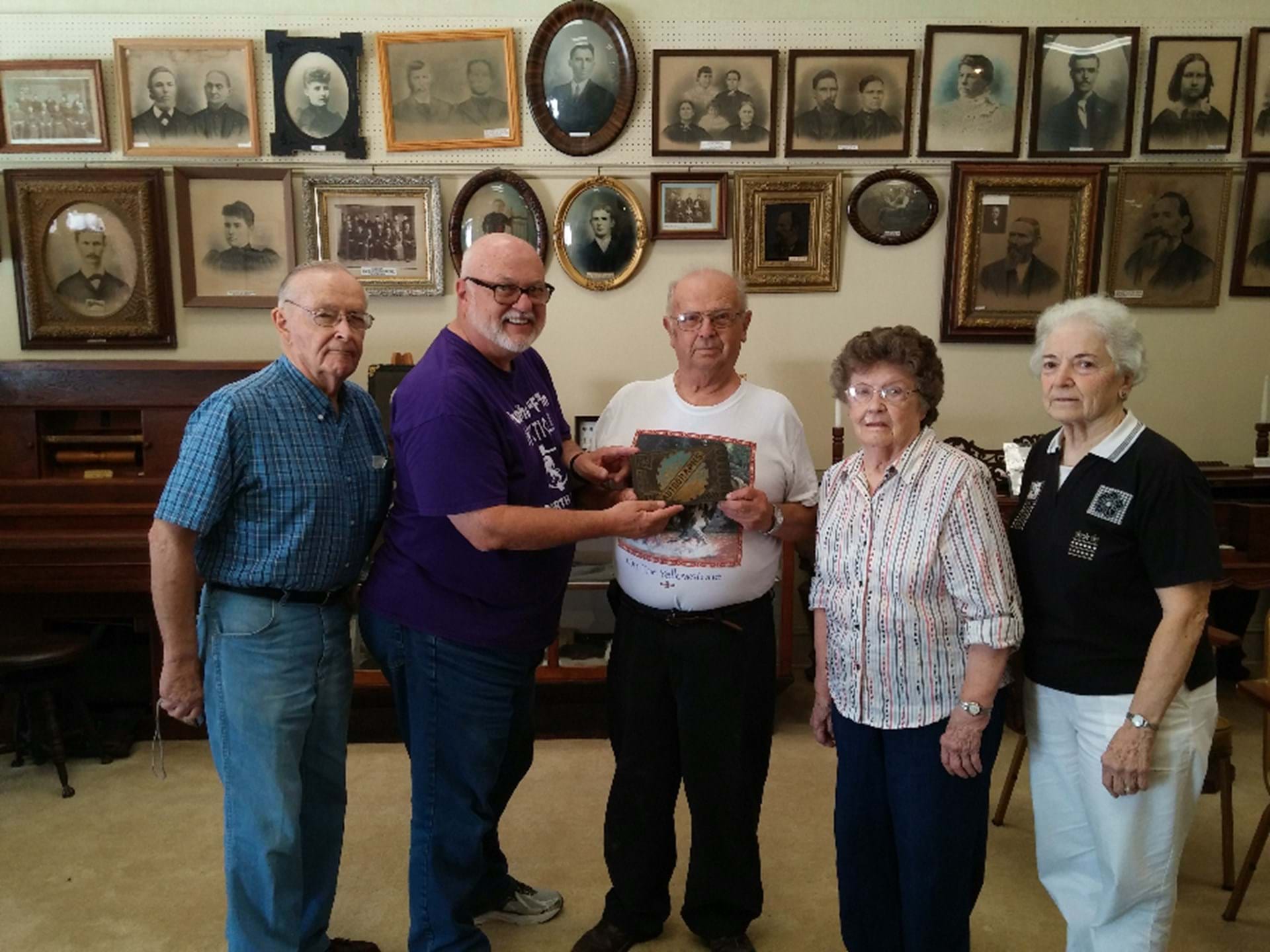 Members receiving a special donation.