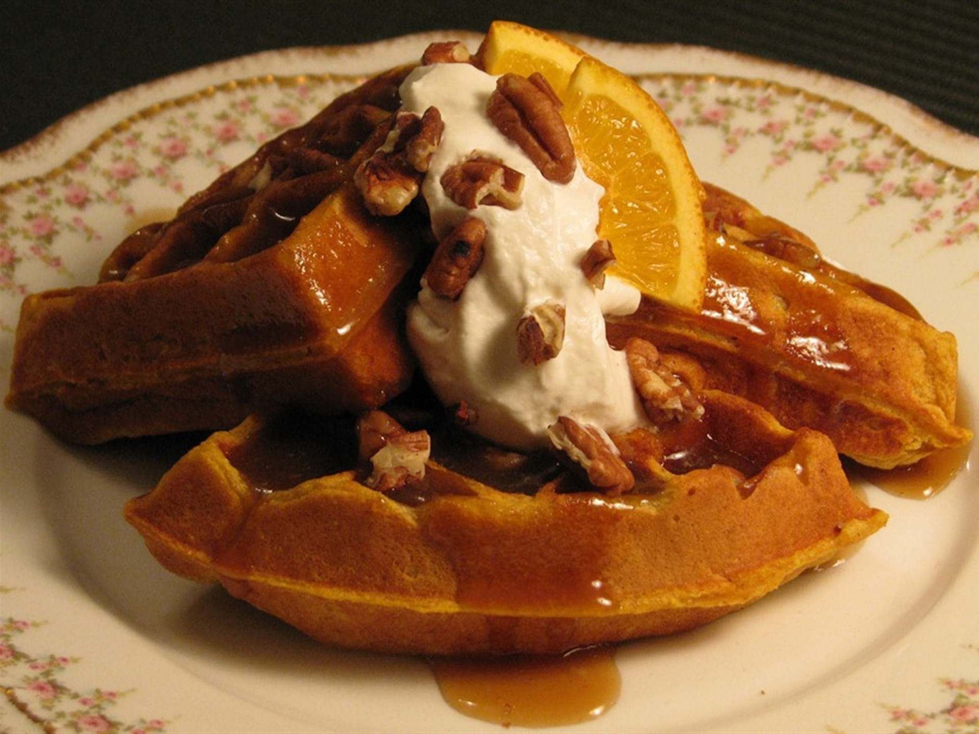 Award Winning Sweet Potato Pecan Waffles