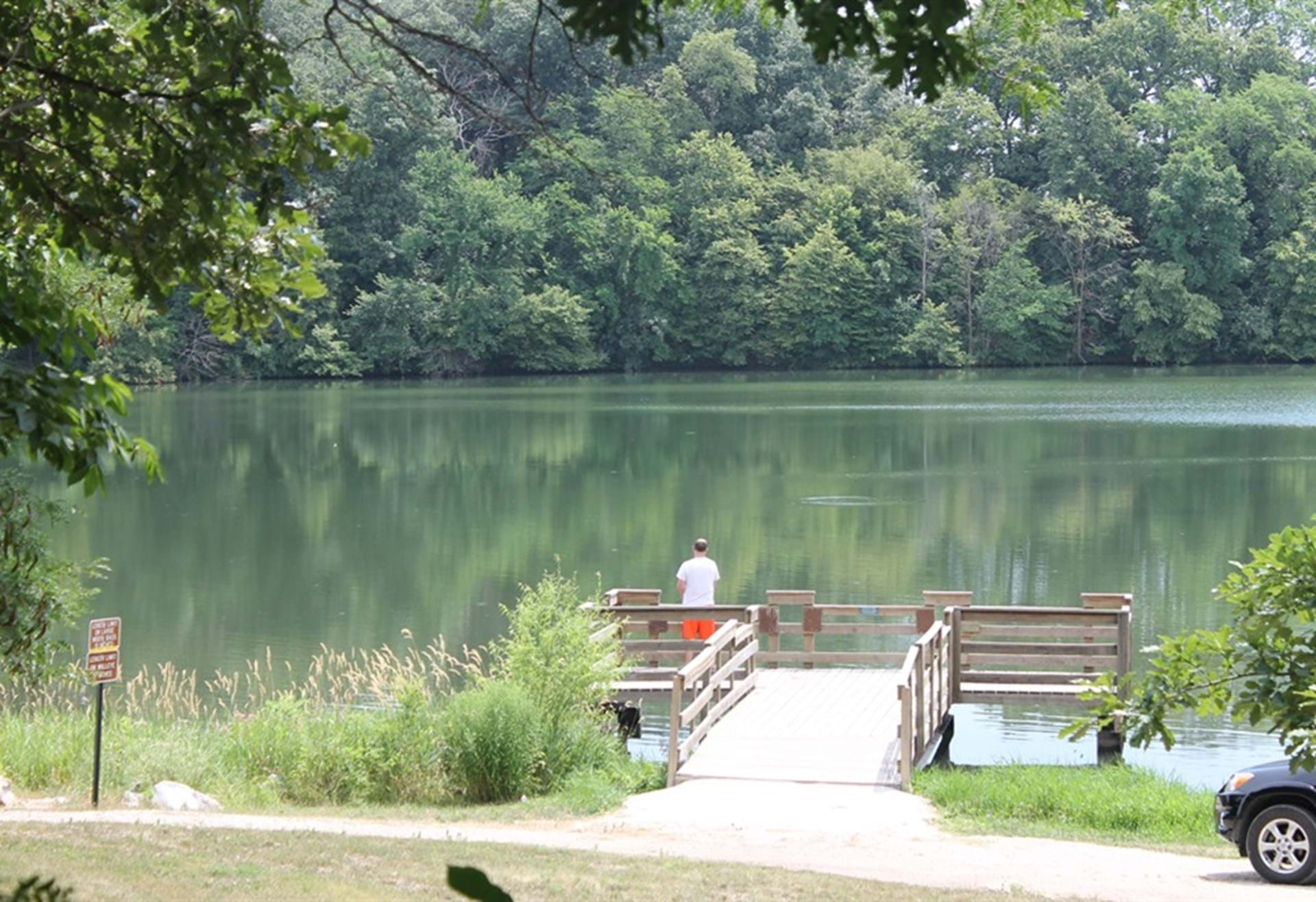 Fishing on Briggs Woods Park lake