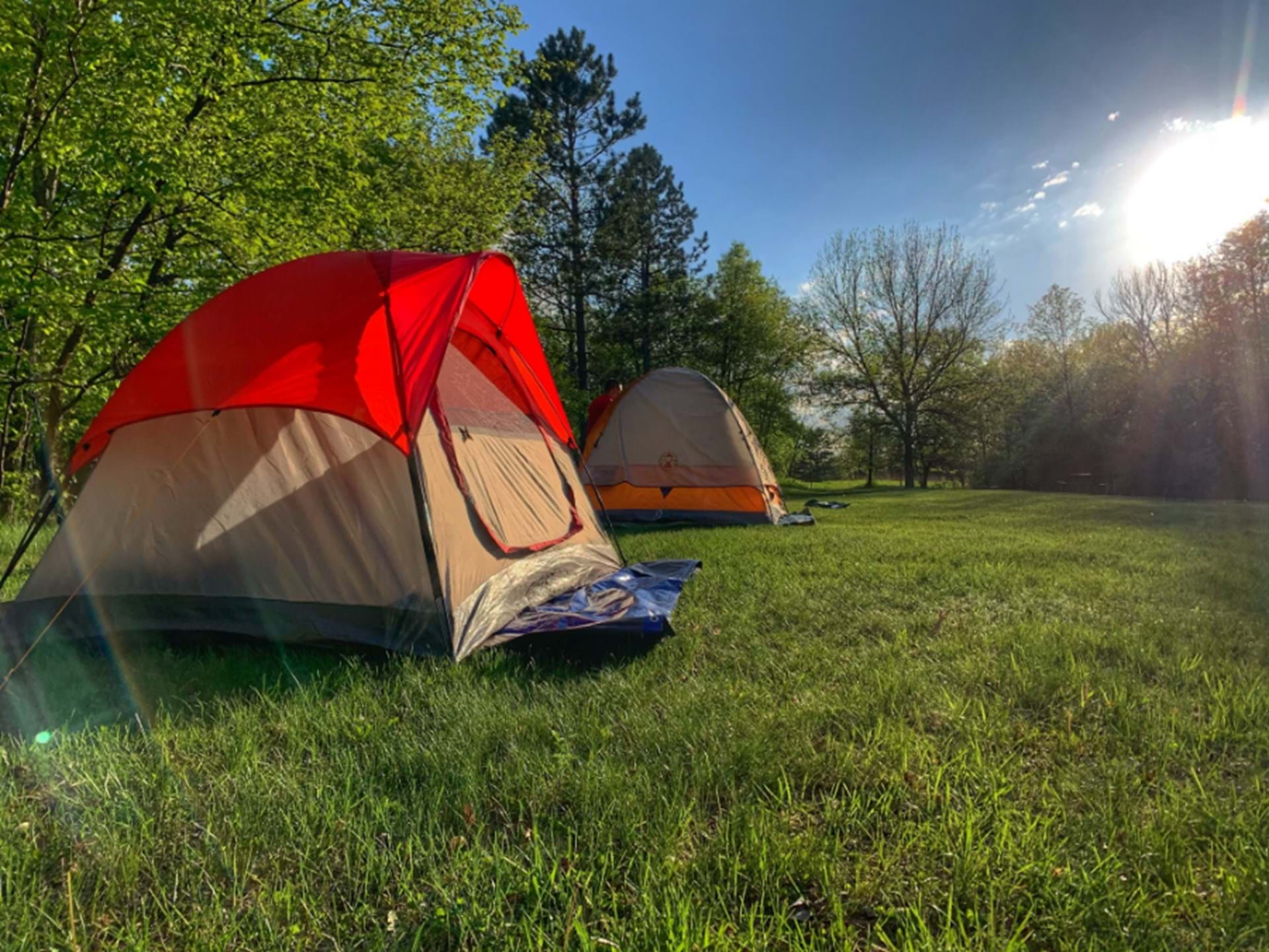 Tent camping at Kuehn Conservation Area