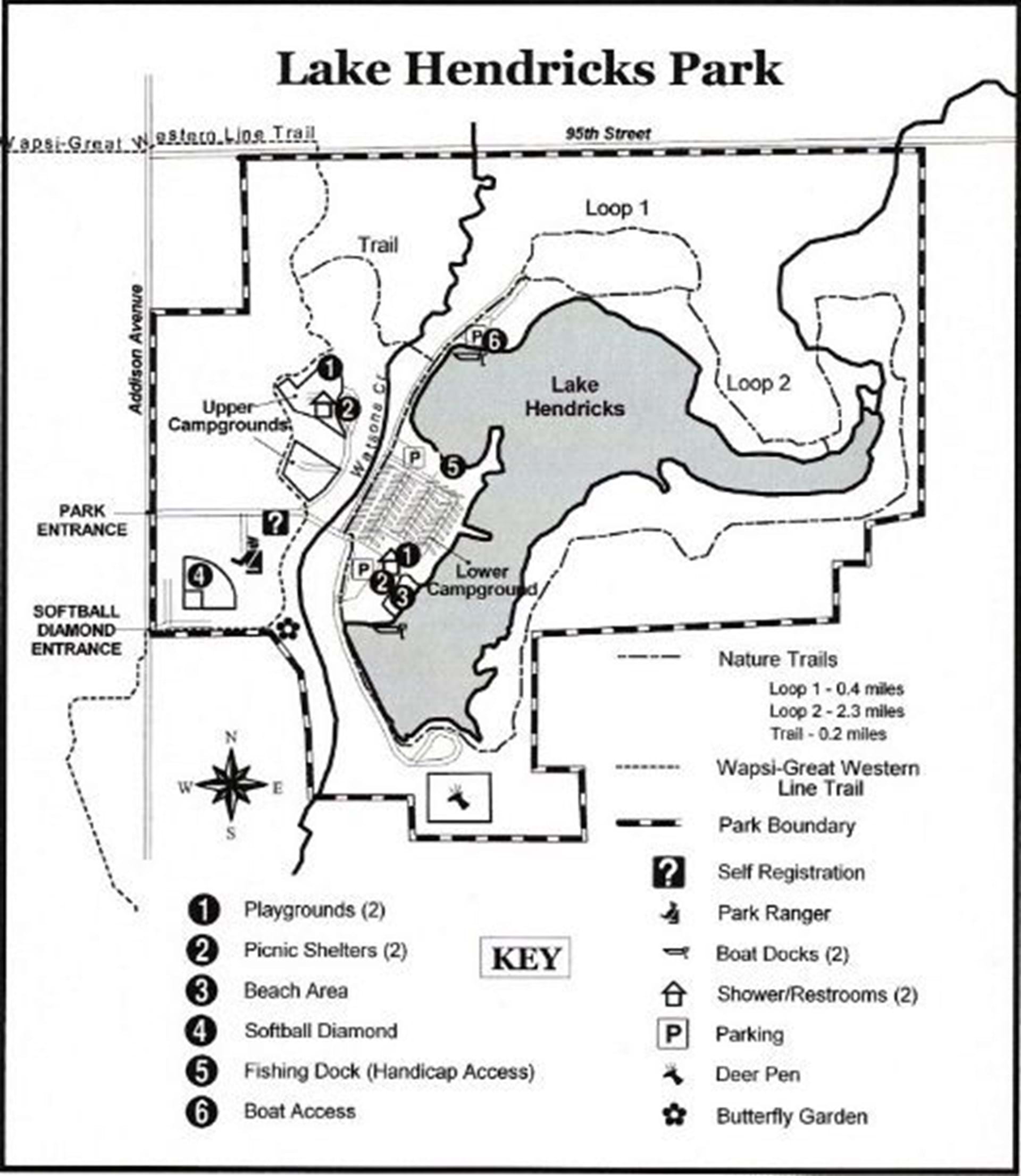 Map of Lake Hendricks Park