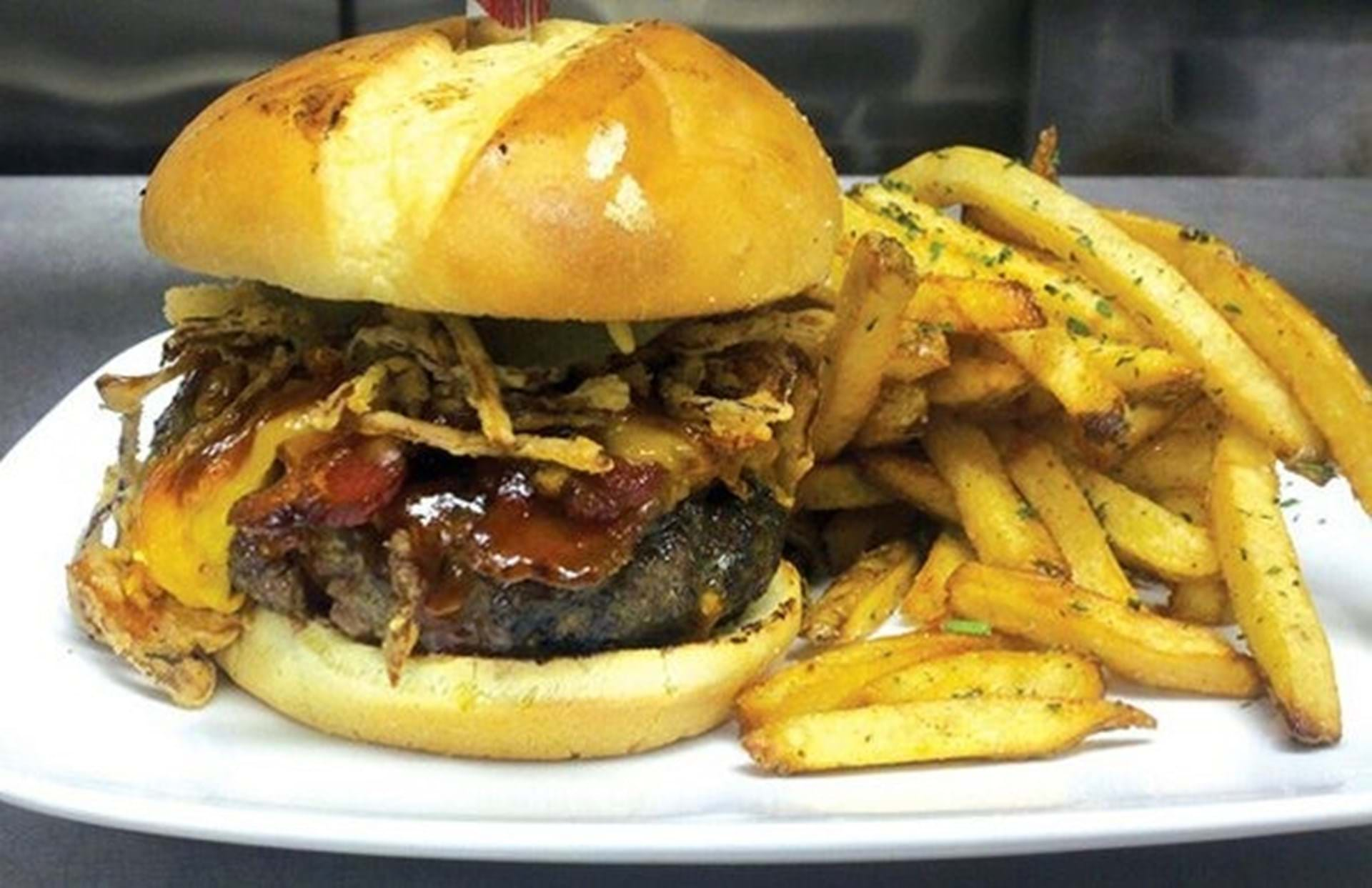 Hickory burger with fries