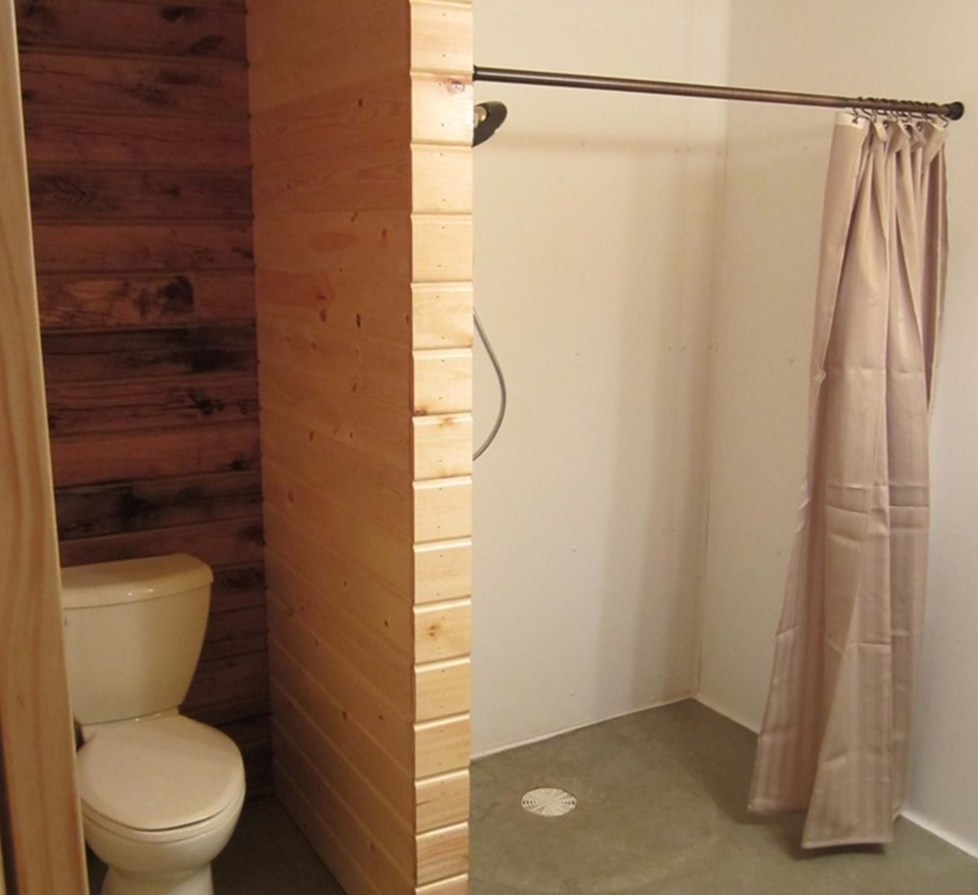 One of two full bathrooms in the Legacy Cabin