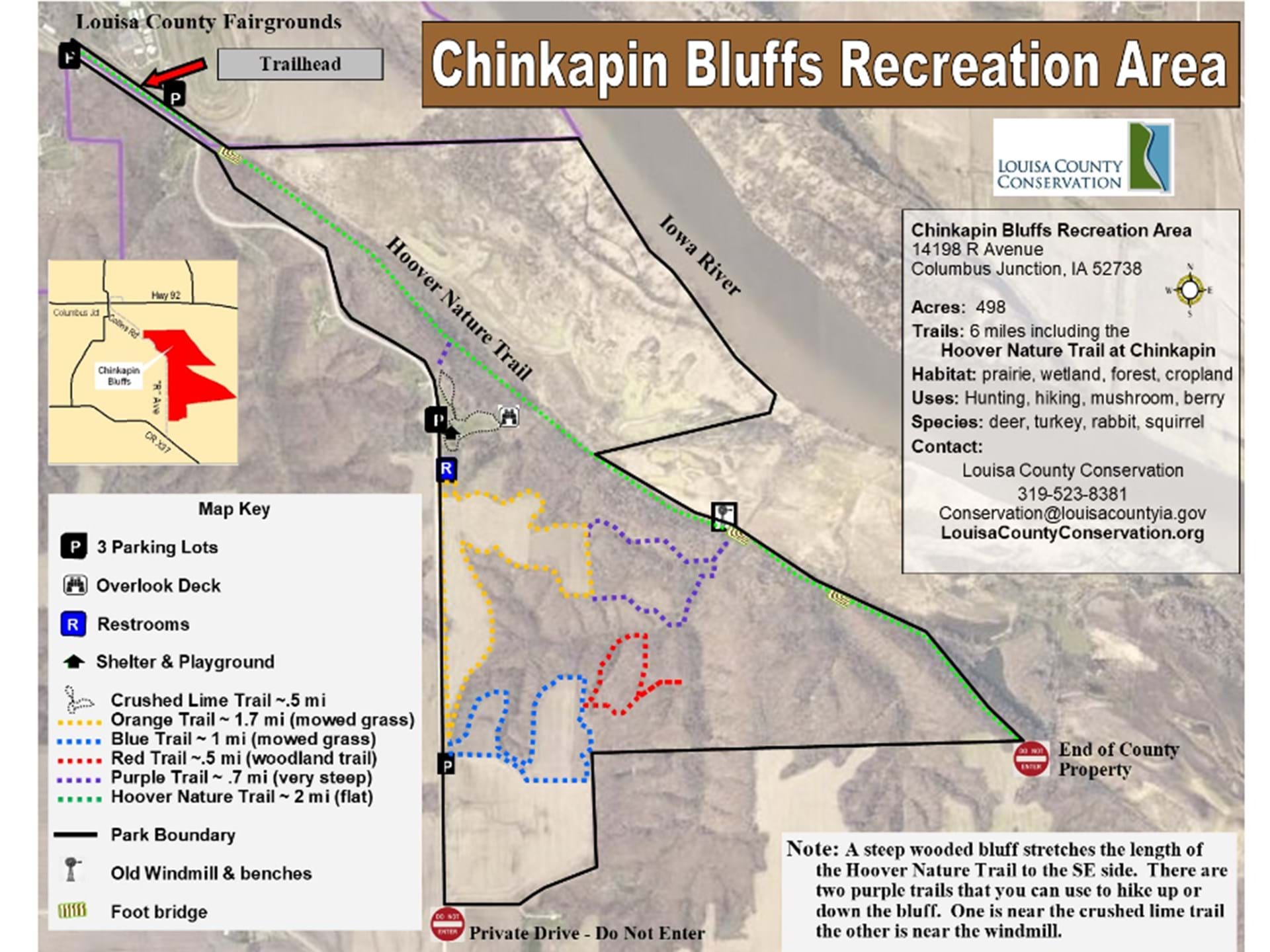 Map of Chinkapin Bluffs and the Hoover Nature Trail
