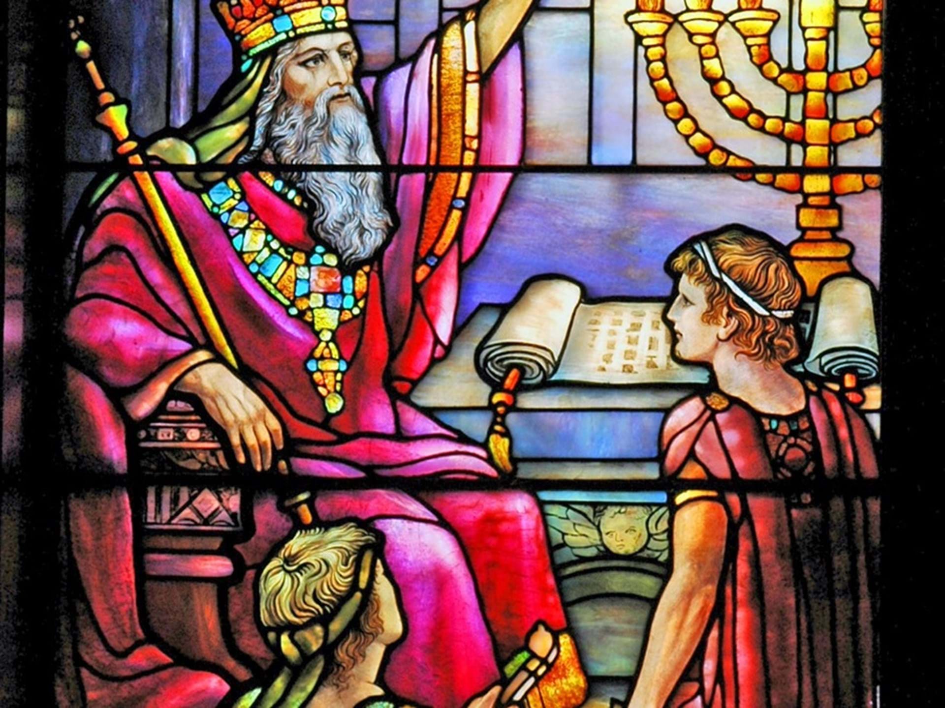 Tiffany Window - David Set Singers Before the Lord