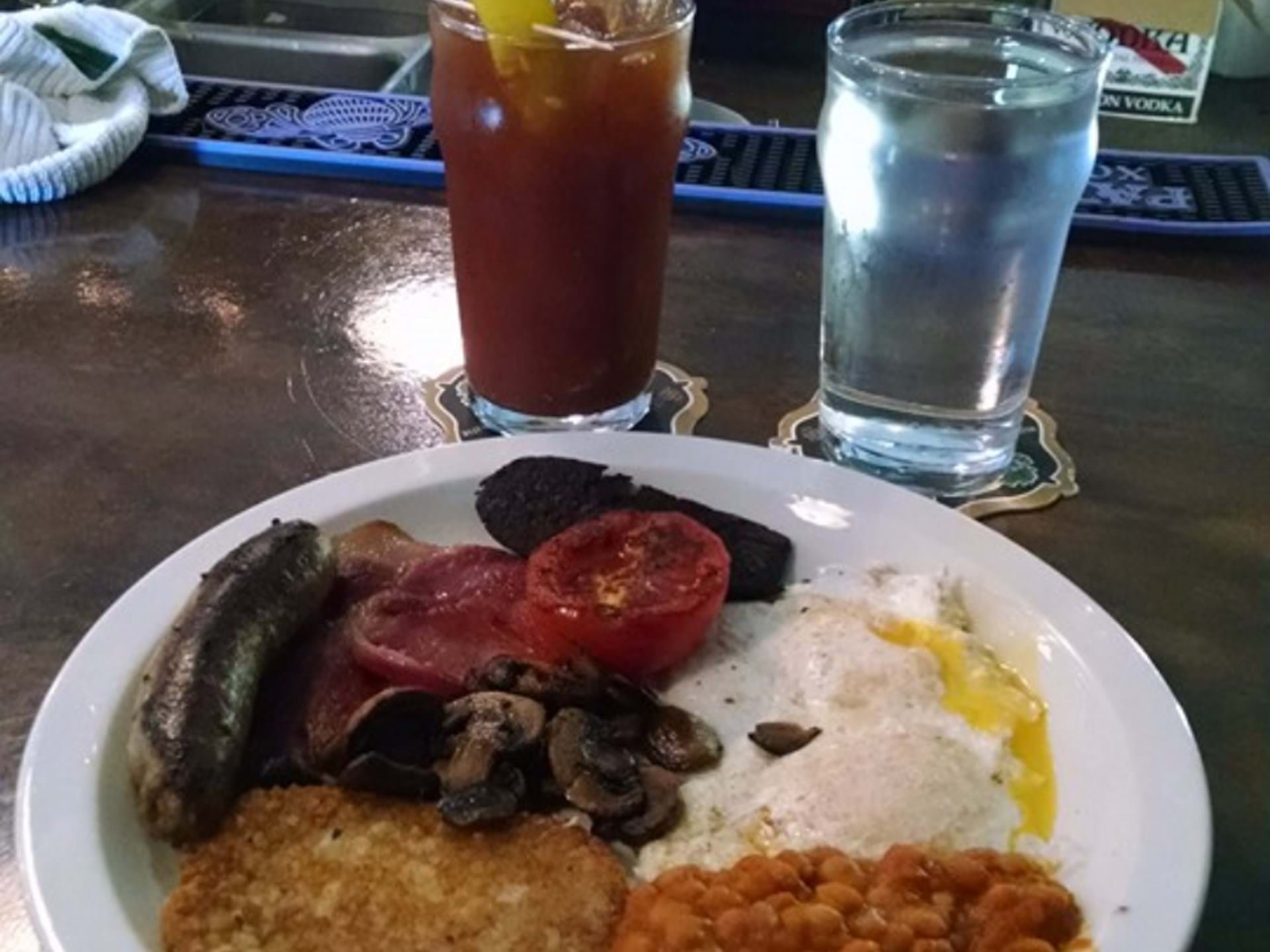 Full English Breakfast with a Bloody Mary - served Saturday and Sunday mornings between 8 am and 10 am.