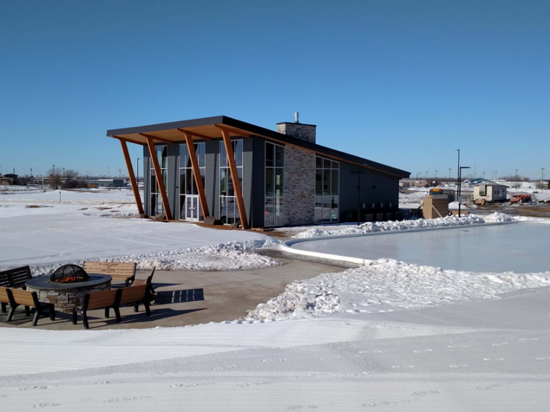 Day Lodge, Fire Pit and Ice Skating Rink at Cone Park Sioux City