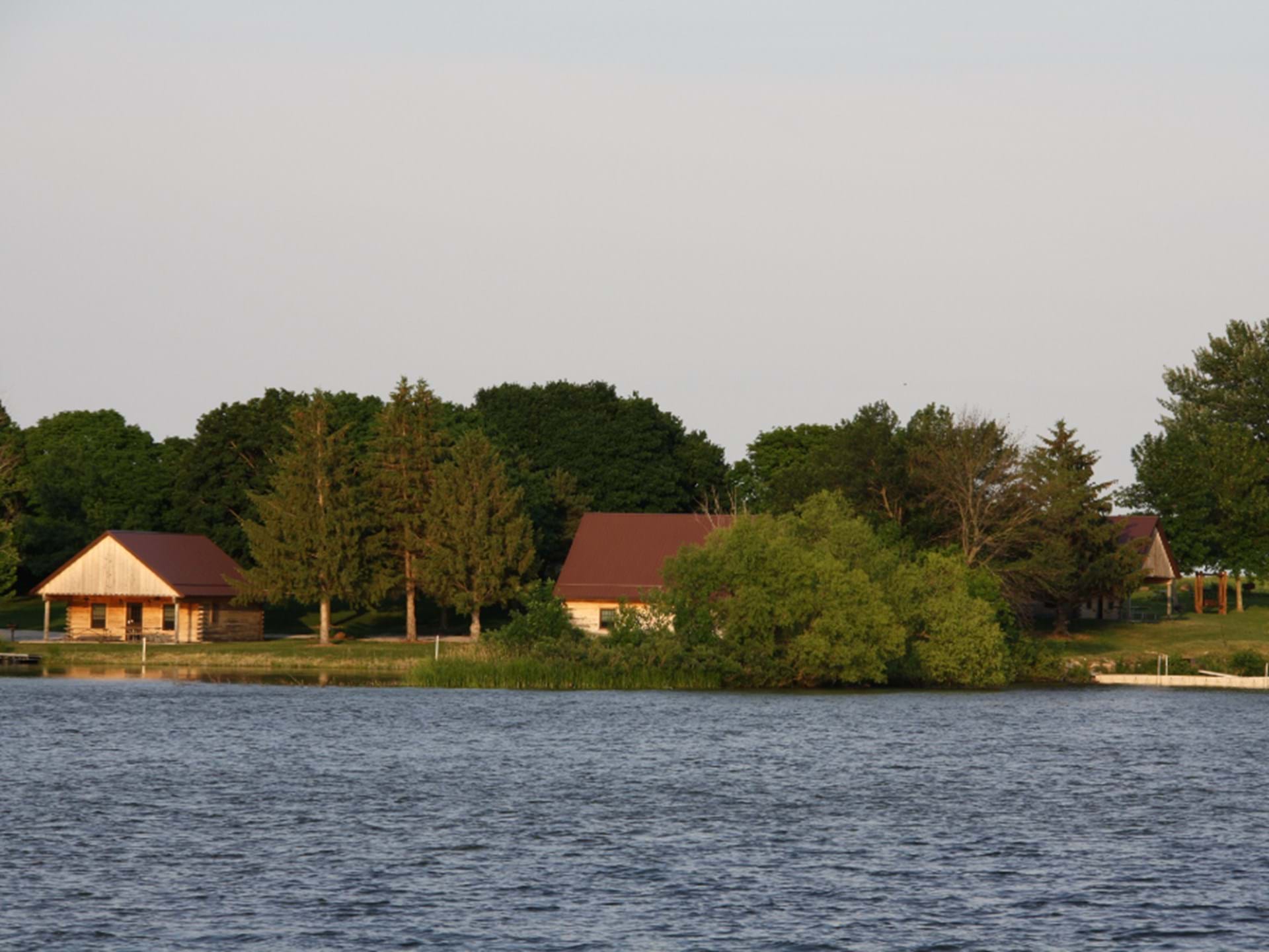 Cabins overlooking the lake