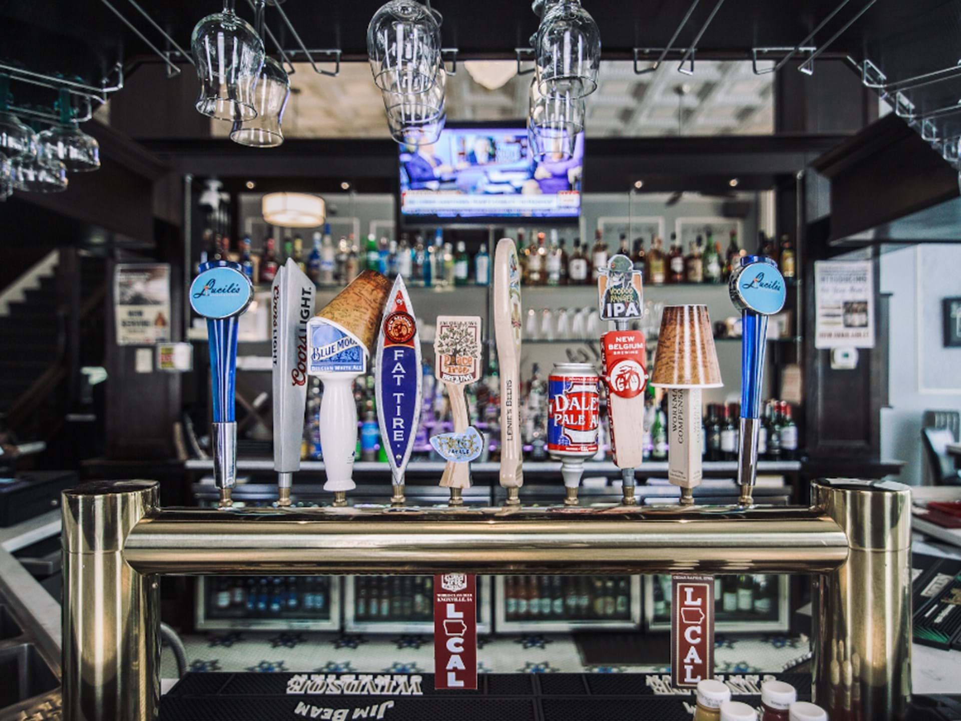 Our bar features a variety of craft beer, wine, and cocktails.