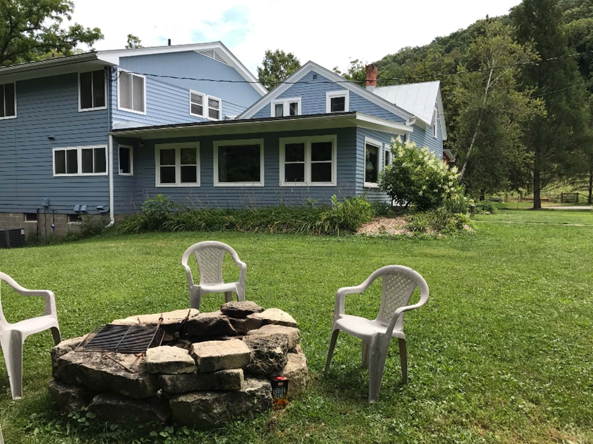 Back yard with fire pit