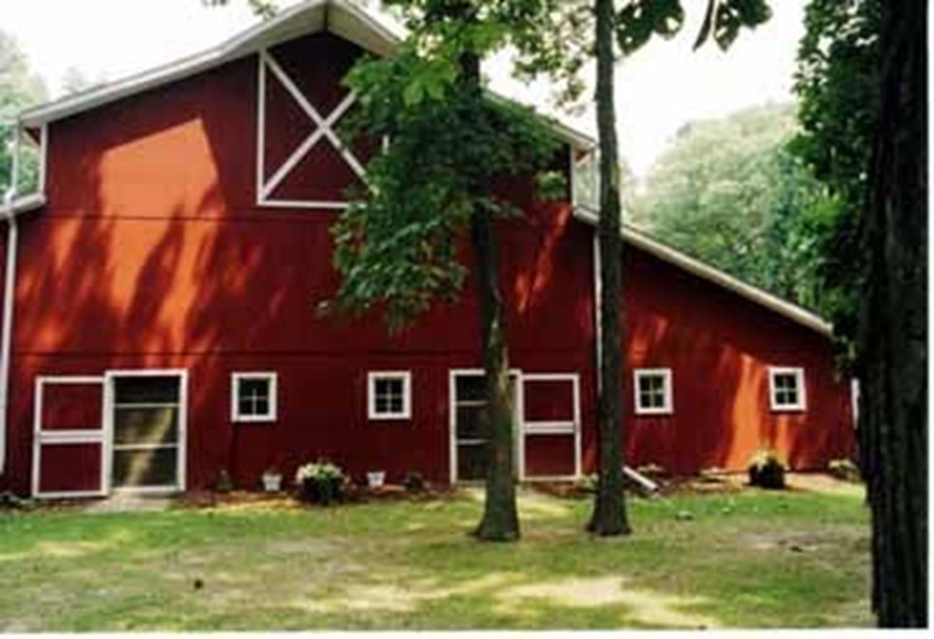 Morris Barn with antique farm implements